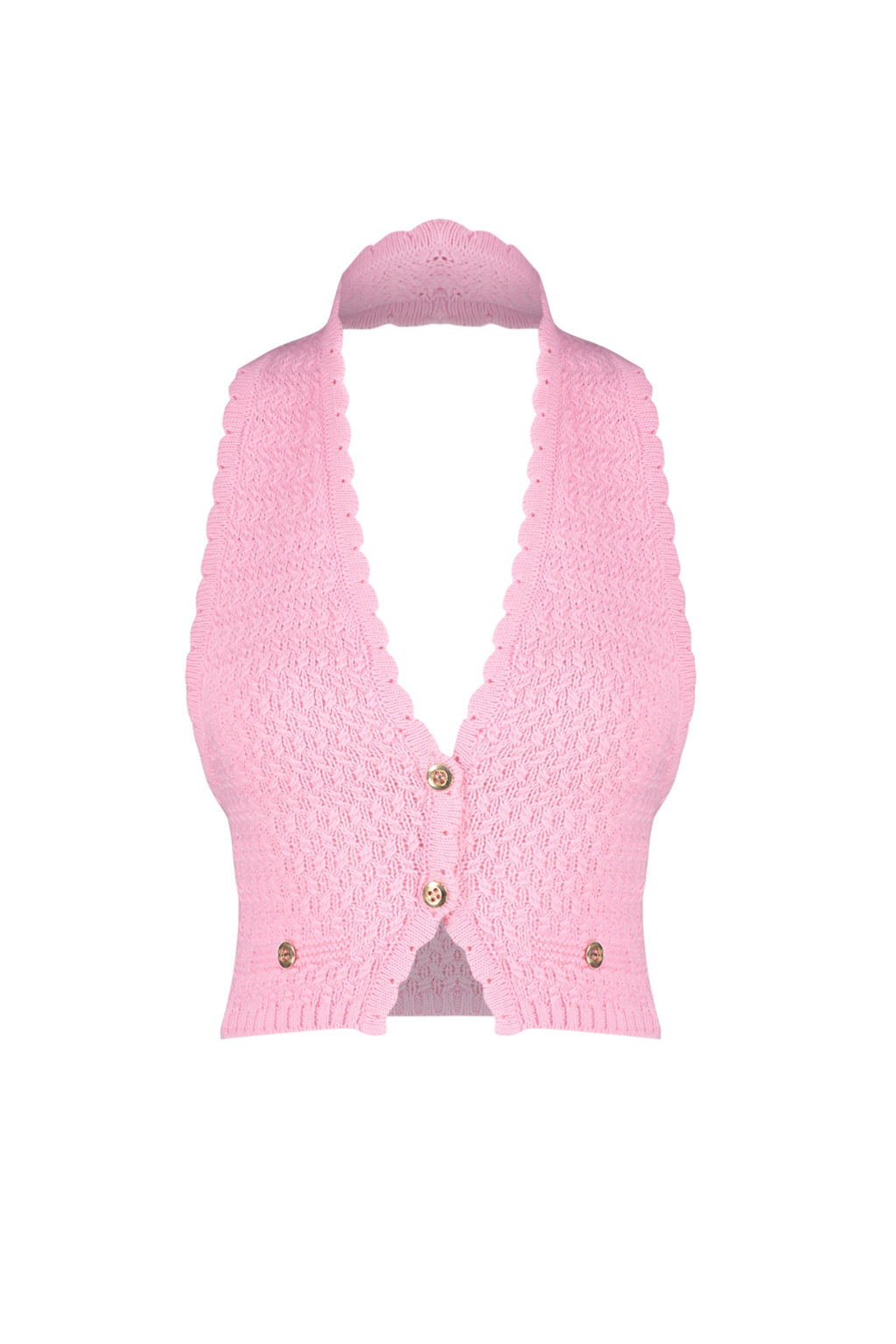 Limited Edition Pembe Dugme Detayl? Triko Bluz TWOSS24BZ00329 - Trendyolmilla фото 8