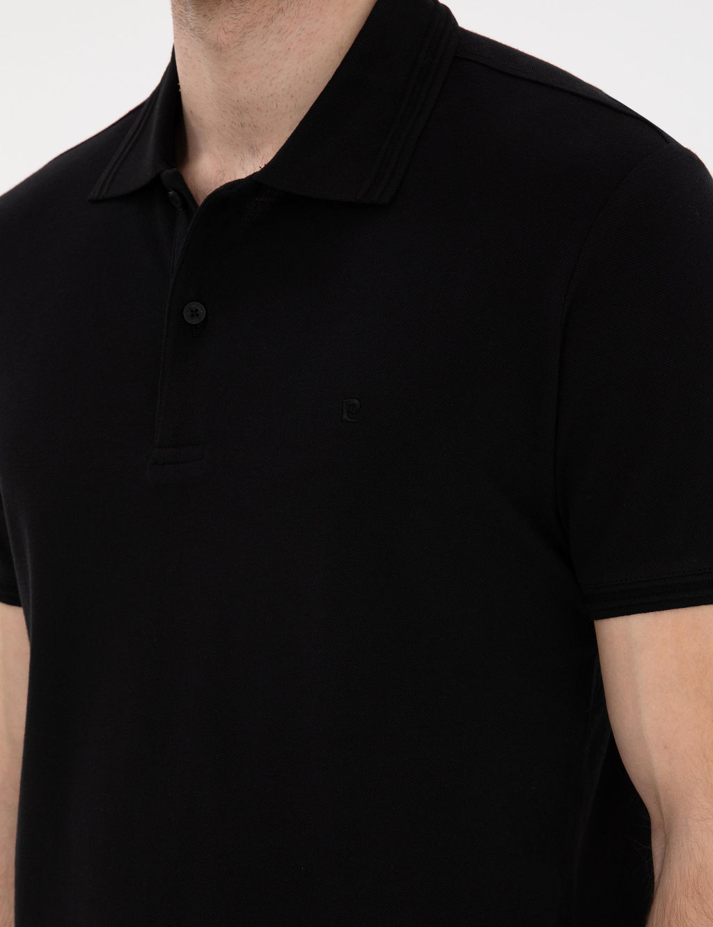 Siyah Slim Fit %100 Pamuk Polo Yaka Basic Ti__rt - Pierre cardin фото 7
