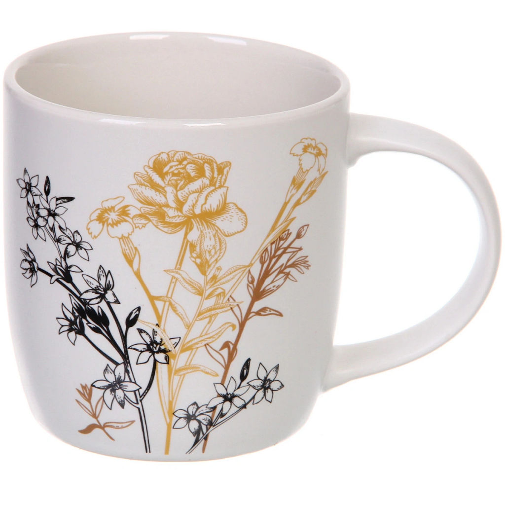 Цена за 2 шт. Кружка керамическая 370мл"Цветочный луг", микс рисунков