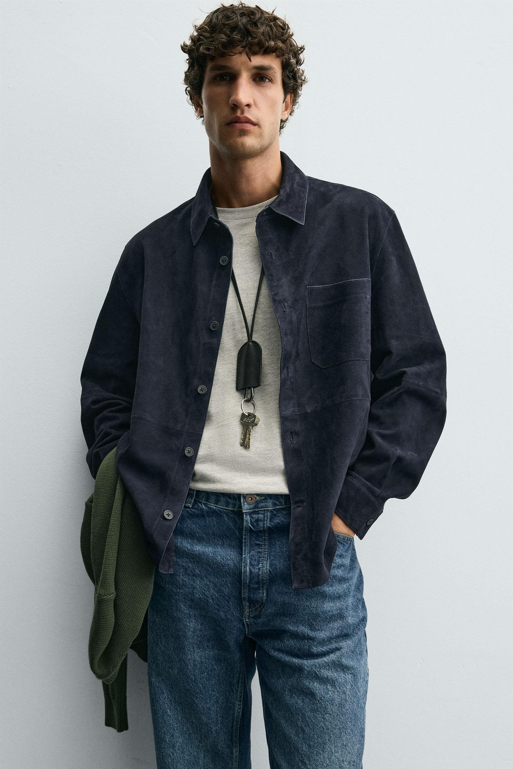 SUEDE LEATHER OVERSHIRT - Zara фото 5