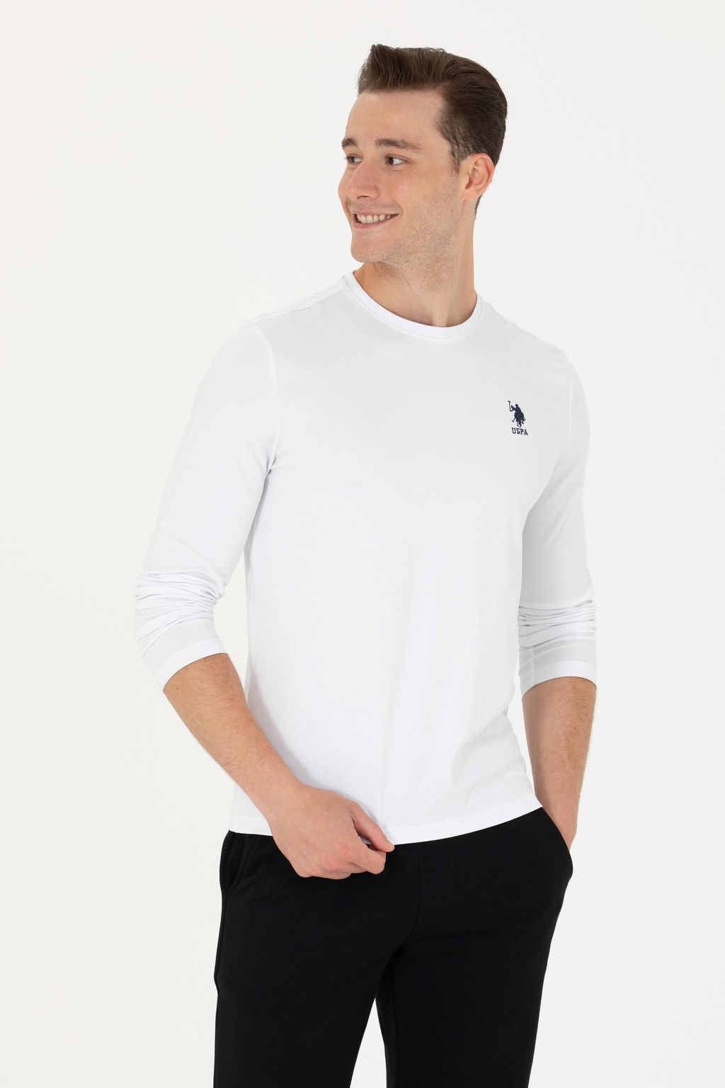 U. S. Polo Assn / Мужской белый базовый свитшот - U.s. polo assn фото 15
