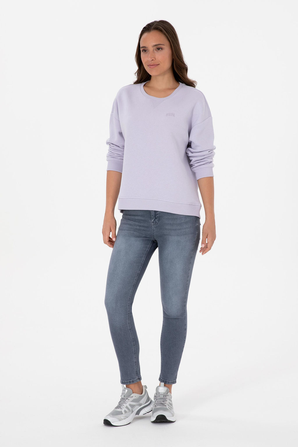 Kad_n Lavanta _ardonlu Bisiklet Yaka Basic Sweatsh_rt Sepette S_rpriz _ndirim - U.s. polo assn фото 4
