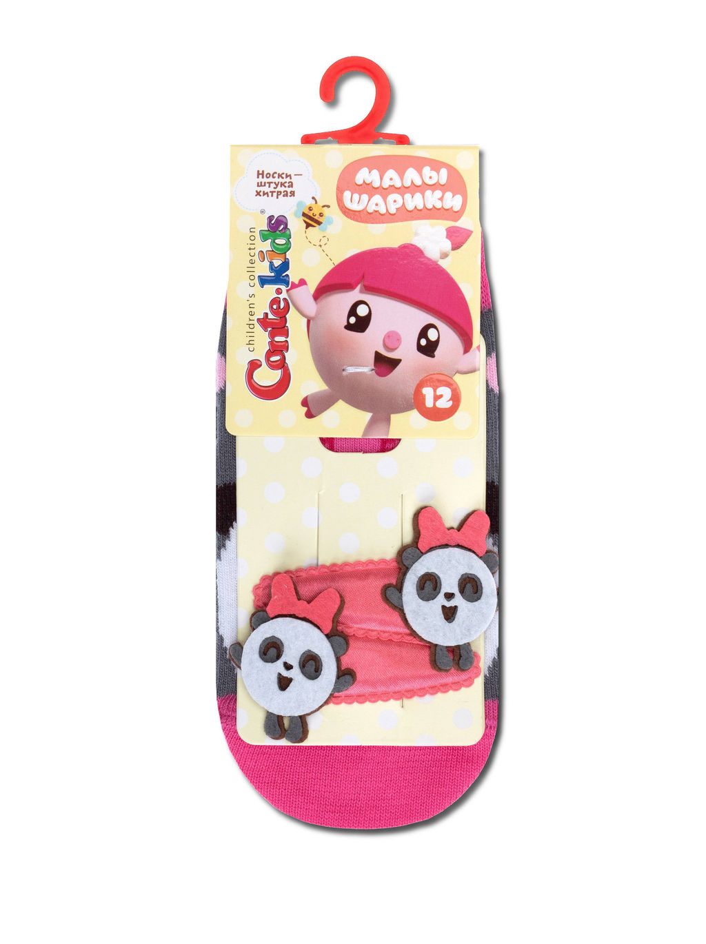 Цена за 2 пары Conte-kids МАЛЫШАРИКИ (с заколками для волос) т.серый