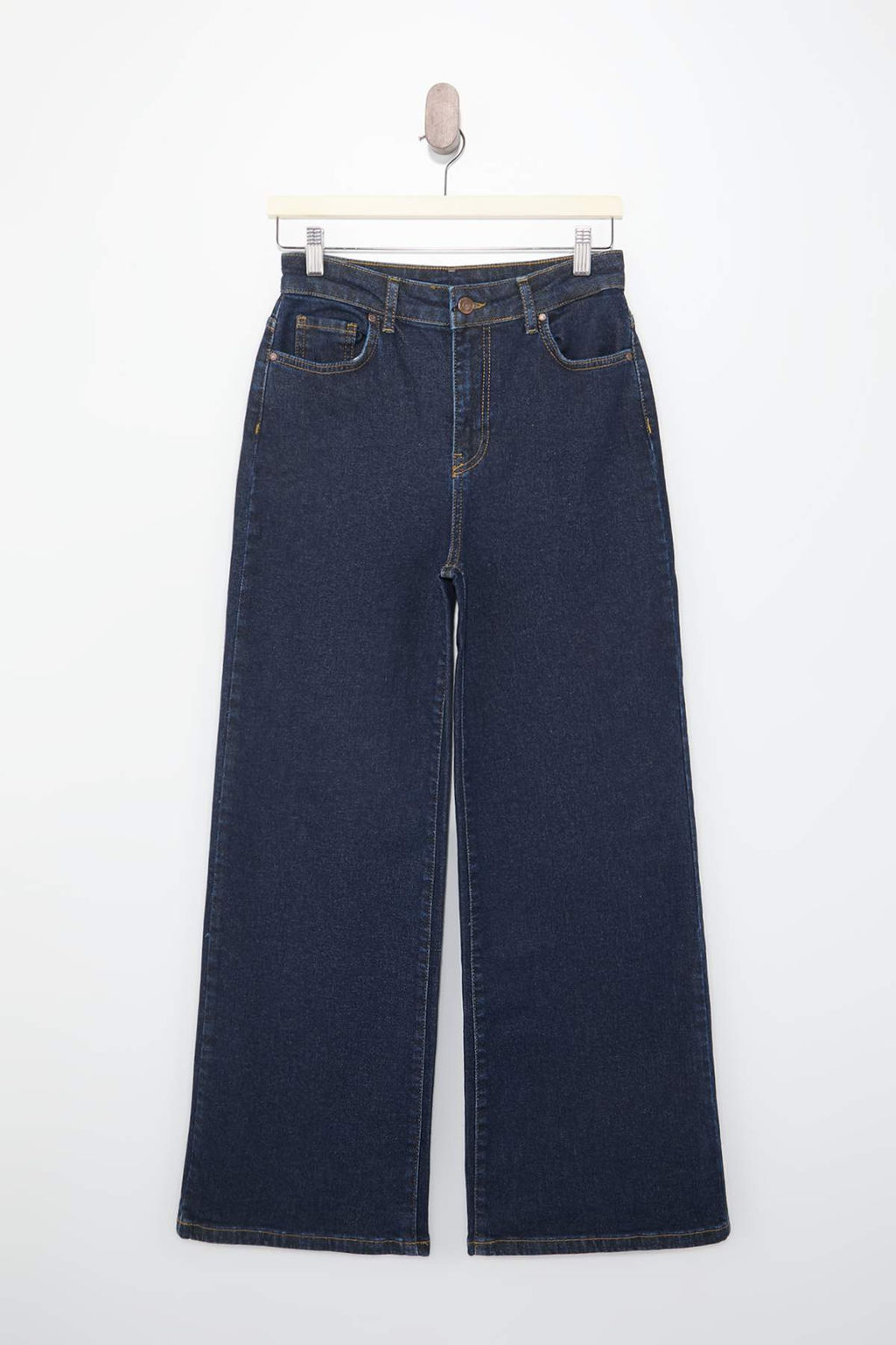 Koyu Mavi Yuksek Bel Orta Esnek Wide Leg Genis Paca Jeans TWOSS26JE00188