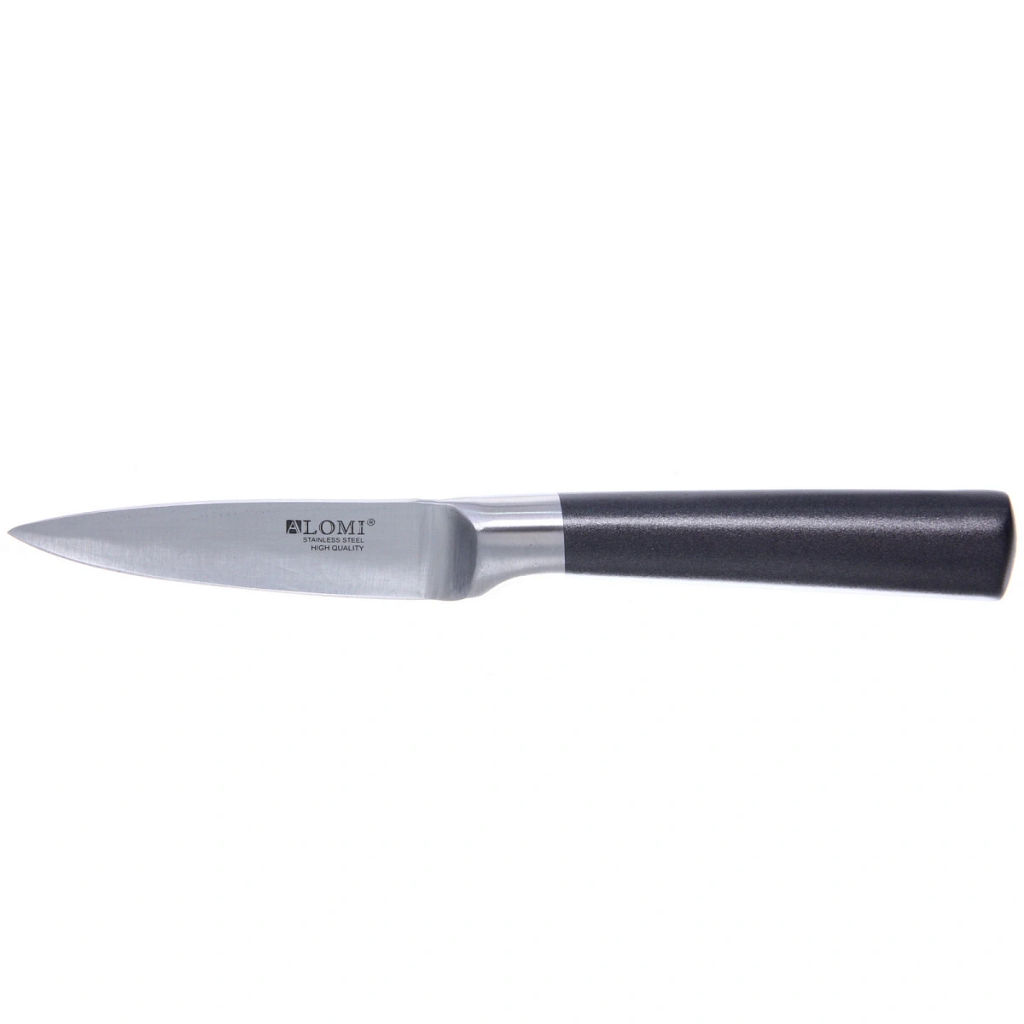 Набор ножей "SHEF" 6предметов (5ножей+подставка), черная ручка