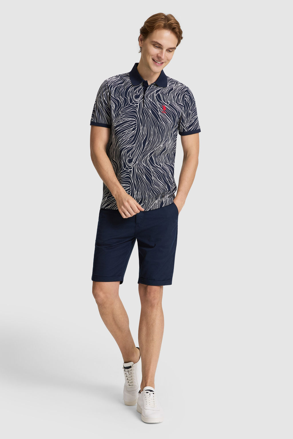 Erkek Lacivert Regular Fit Polo Yaka Basic Ti__rt - U.s. polo assn фото 4
