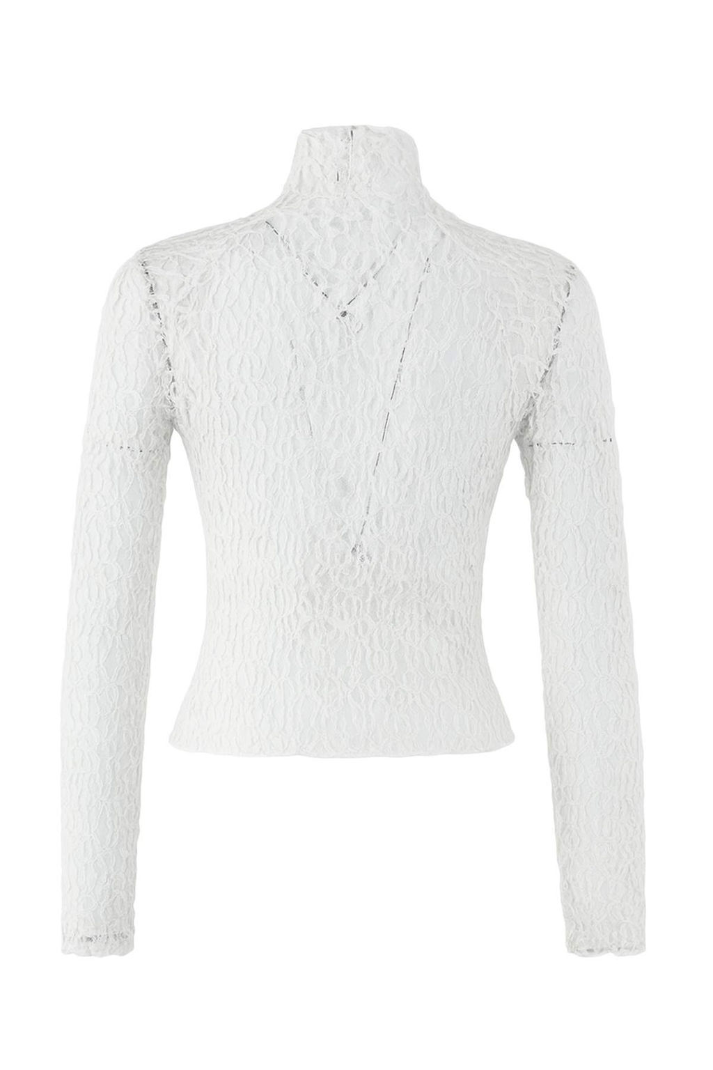 Ekru Fitted/Vucuda Oturan Reglan Kol Dantel Uzun Kollu Esnek Orme Bluz TWOAW26BZ00048