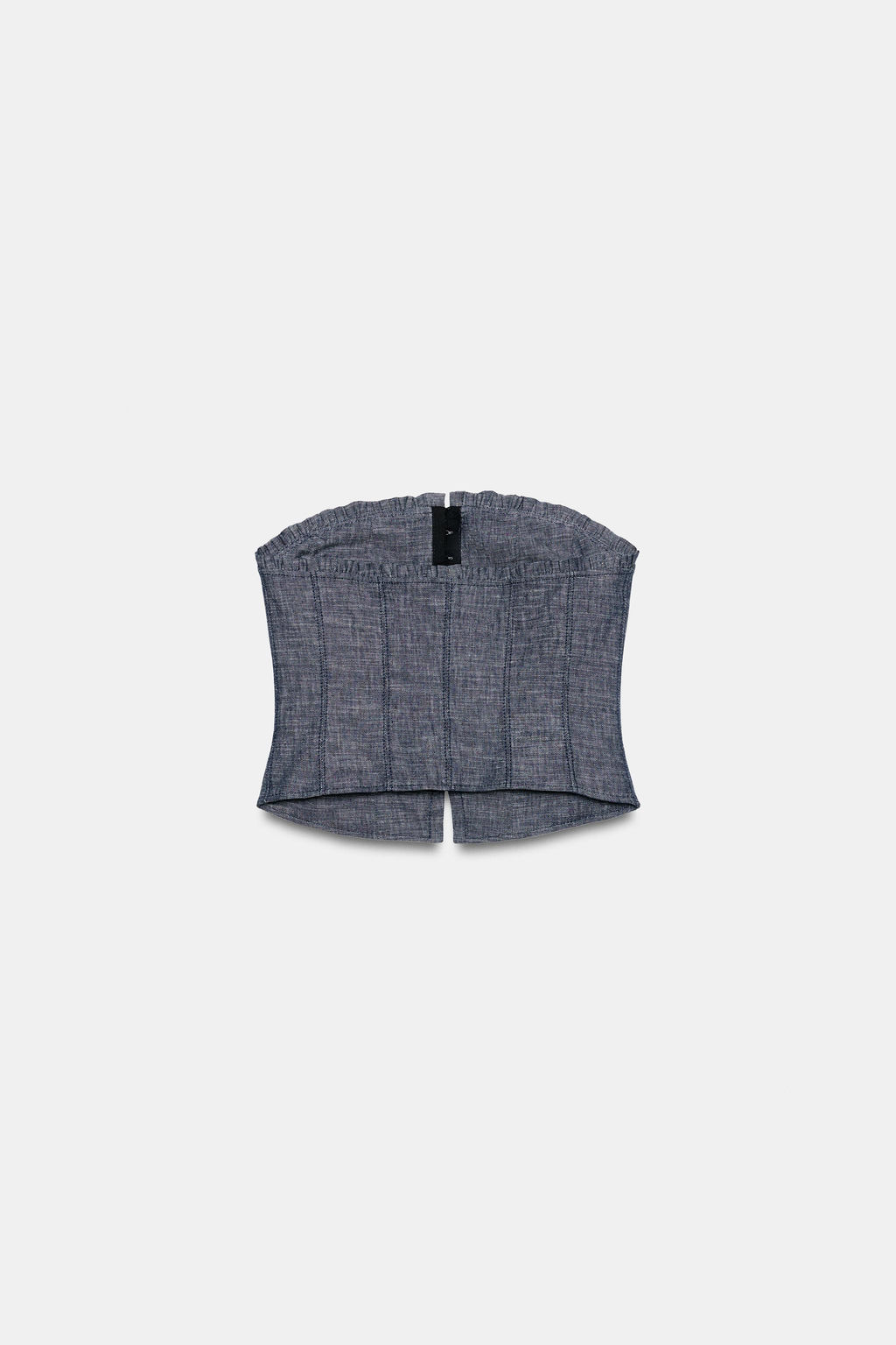 TOP CORTO ALAMARES CON LINO / Gris