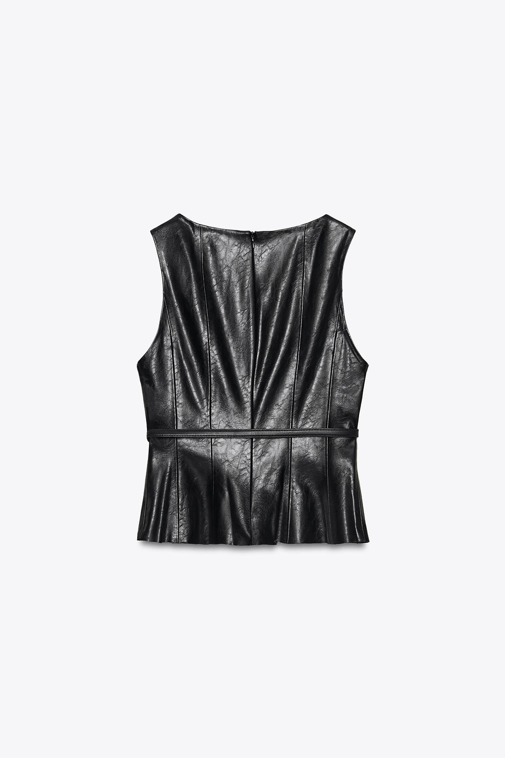 FAUX LEATHER TOP WITH BELT - Zara фото 7