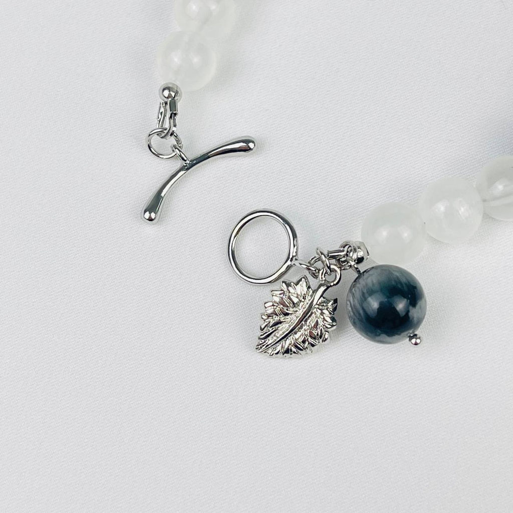 Браслет из Кварца и Соколиного глаза 17 см