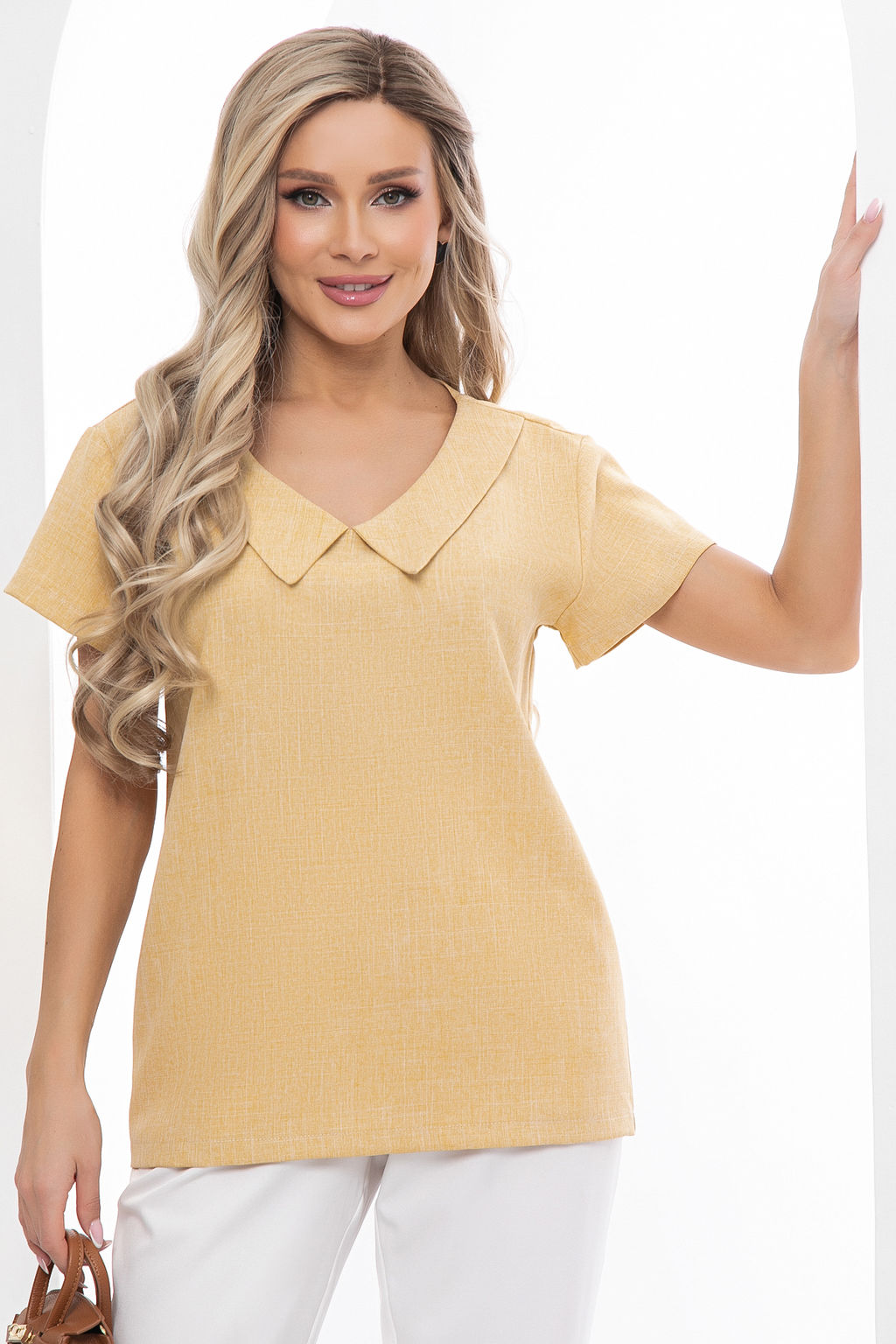 Блуза Алина (желтая) Б5804 - Lt collection фото 7