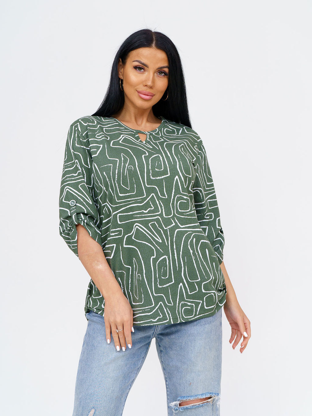 Туника женская, цвет зеленый
