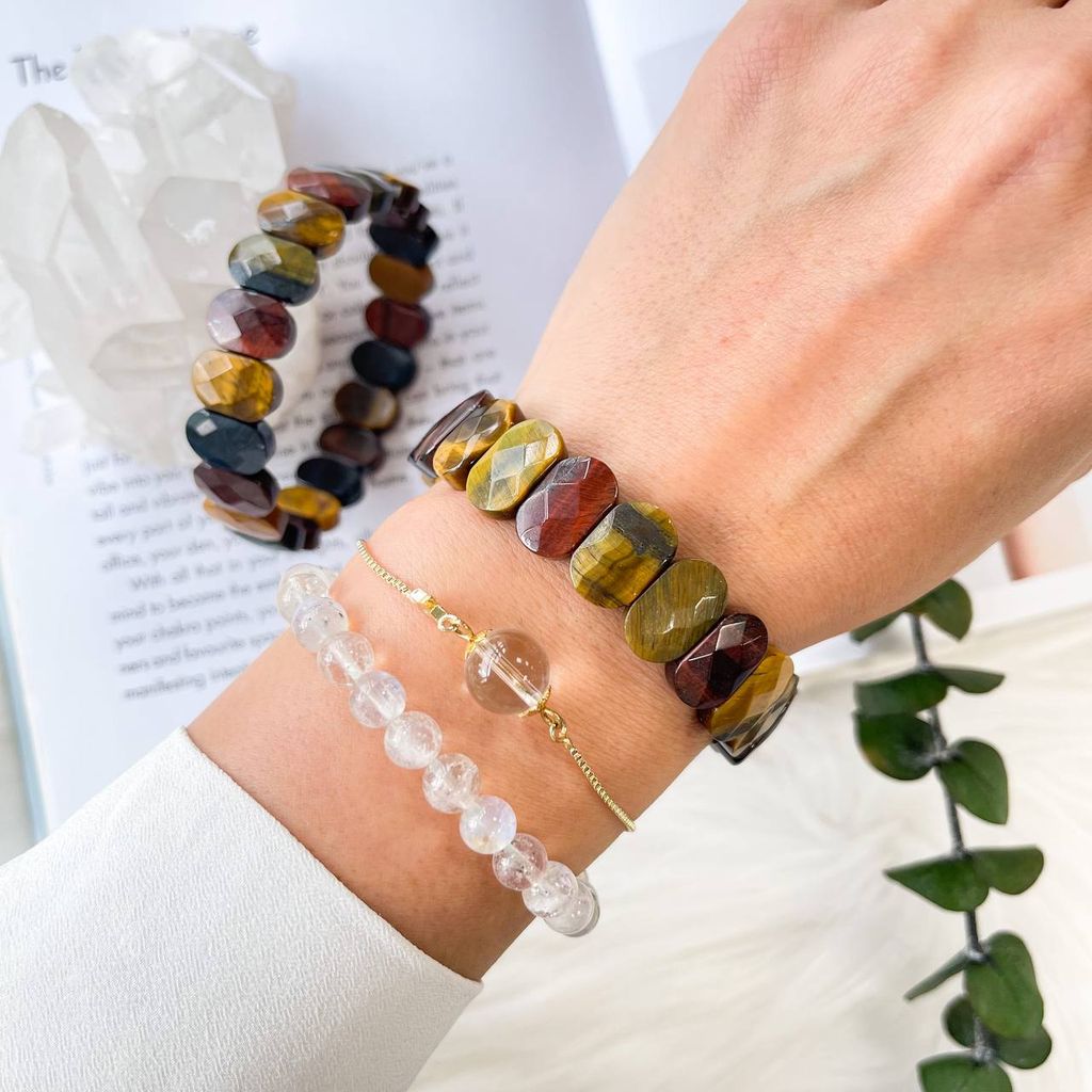 Браслет из Тигрового, Соколиного и Бычьего глаза 19 см