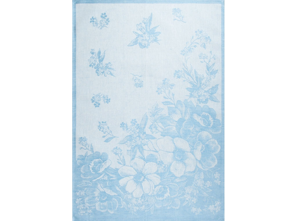 Полотенце 7С-128ЯК 50*70 "Фиалки" цв. небесный (многоцветный)