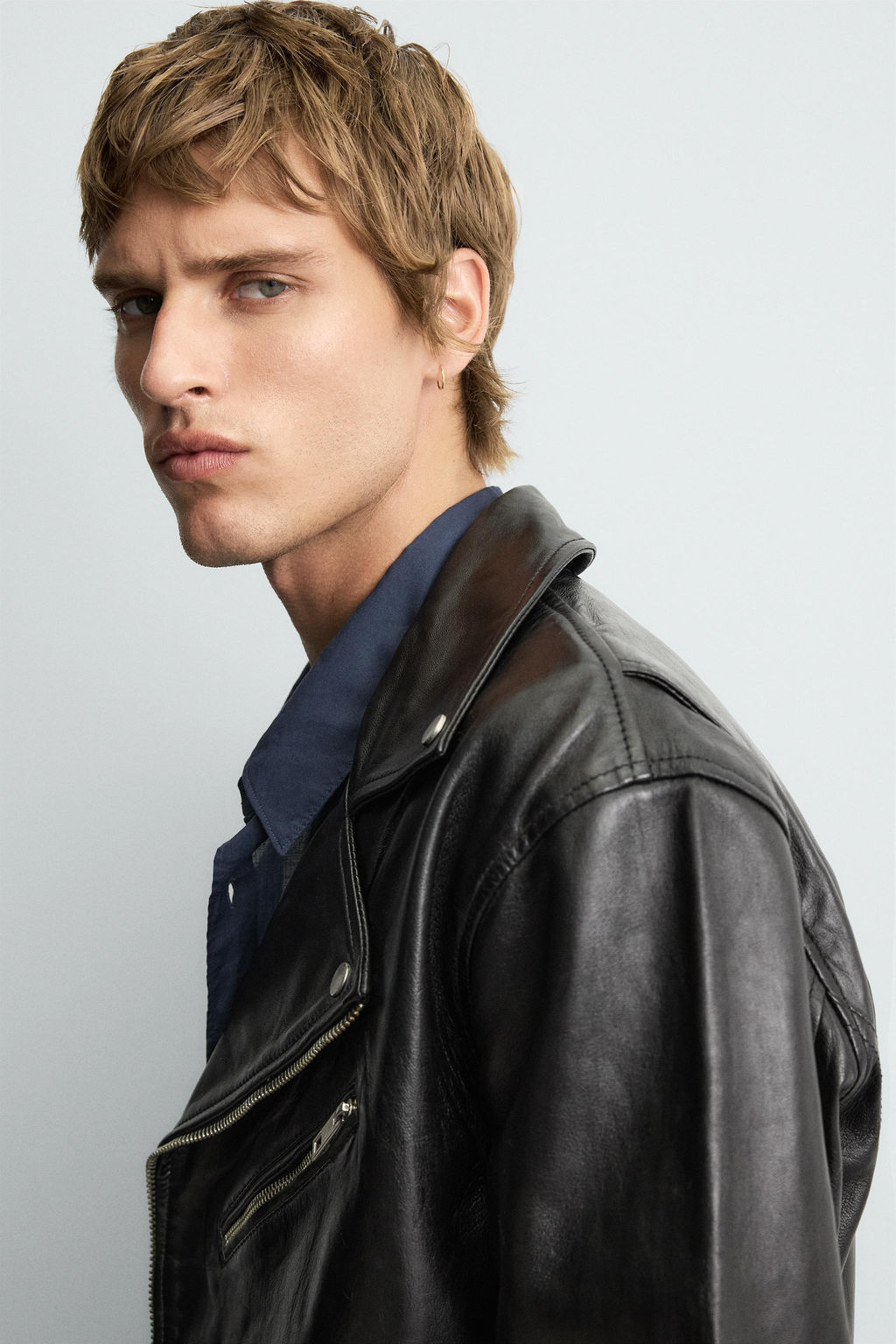 LEATHER BIKER JACKET - Zara фото 6