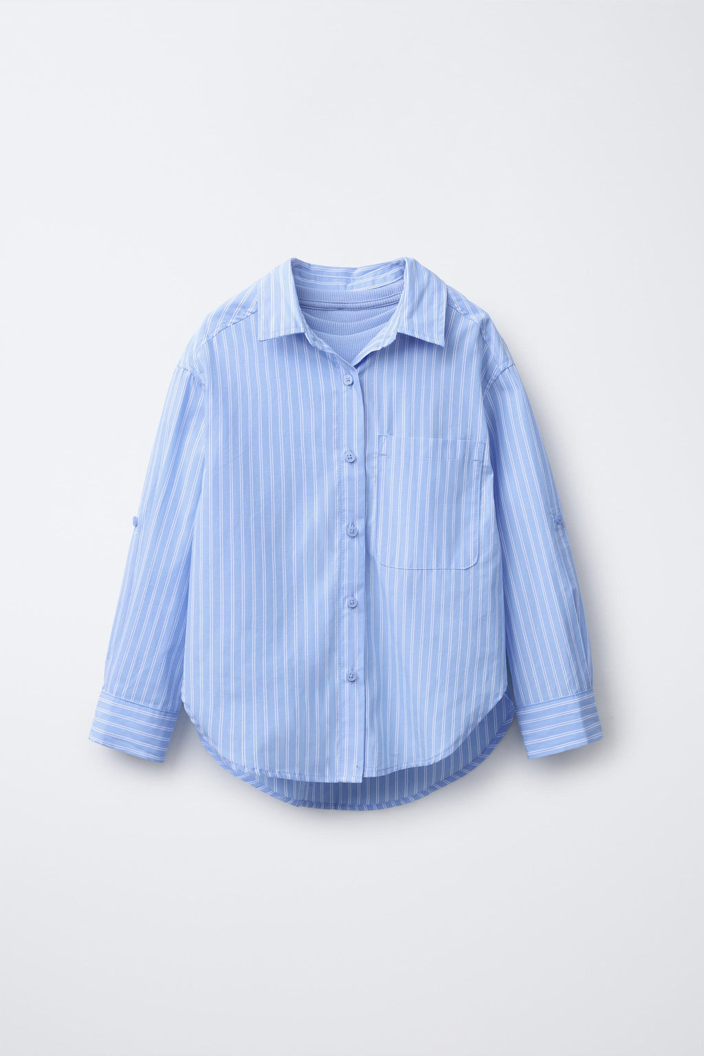 STRIPED POPLIN SHIRT AND RIBBED T-SHIRT PACK - Zara фото 2