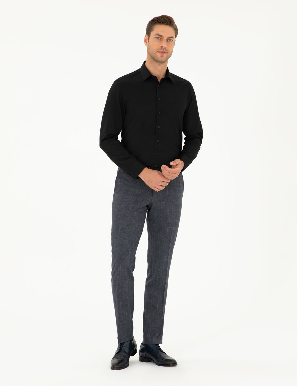 Siyah Arm_rl_ Slim Fit Uzun Kollu G_mlek