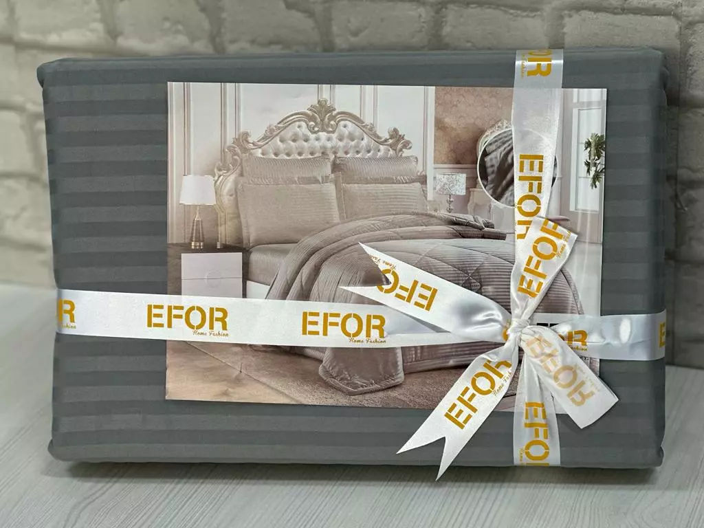 КПБ EFOR SATIN GRI серый 1,5