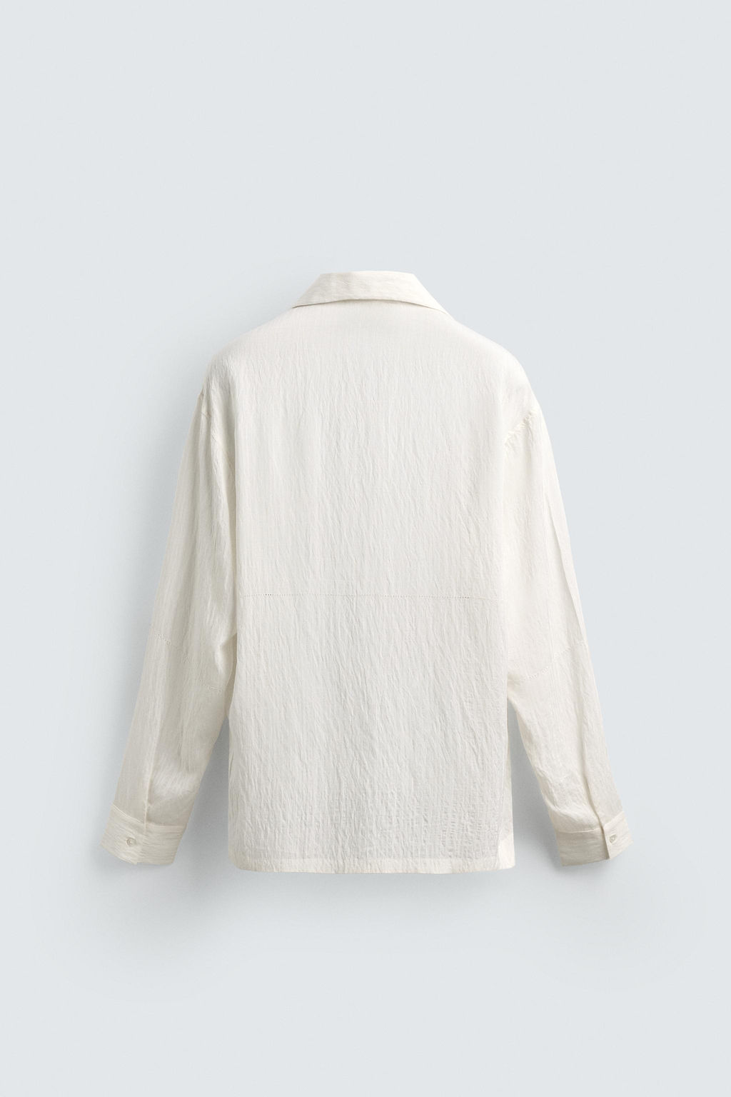 CAMISA FLUIDA RELAXED FIT ESTRUCTURA / Blanco - Zara фото 8