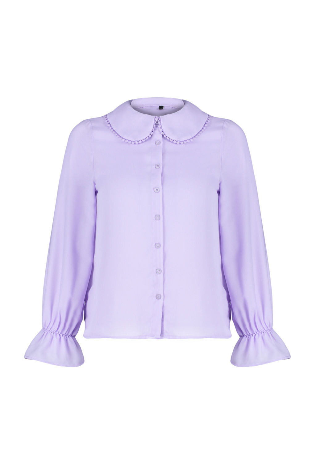 TRENDYOLMILLA Beyaz Bebe Yaka Ponpon Detayl? Regular Normal Kal?p Dokuma Gomlek TWOAW21GO0717  фото 12