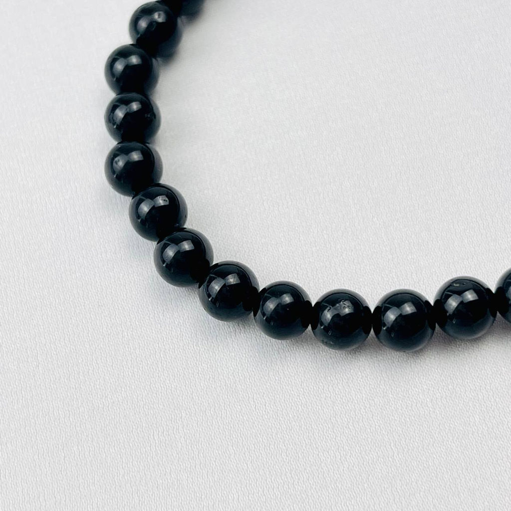 Браслет из камня черный Турмалин "Шерл" 17 см
