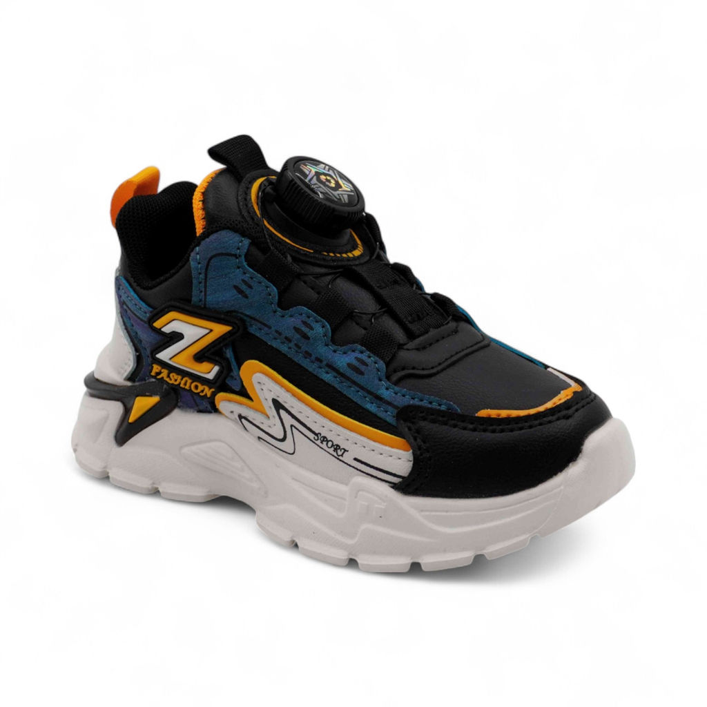 Кроссовки В7010-1 черно желтые