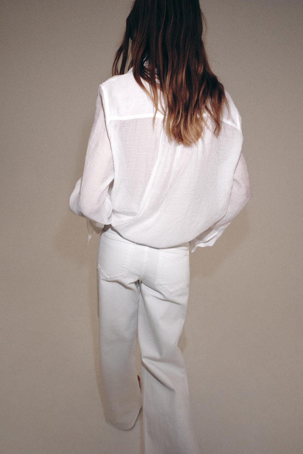 CAMISA PA?UELO ZW COLLECTION / Blanco - Zara фото 4