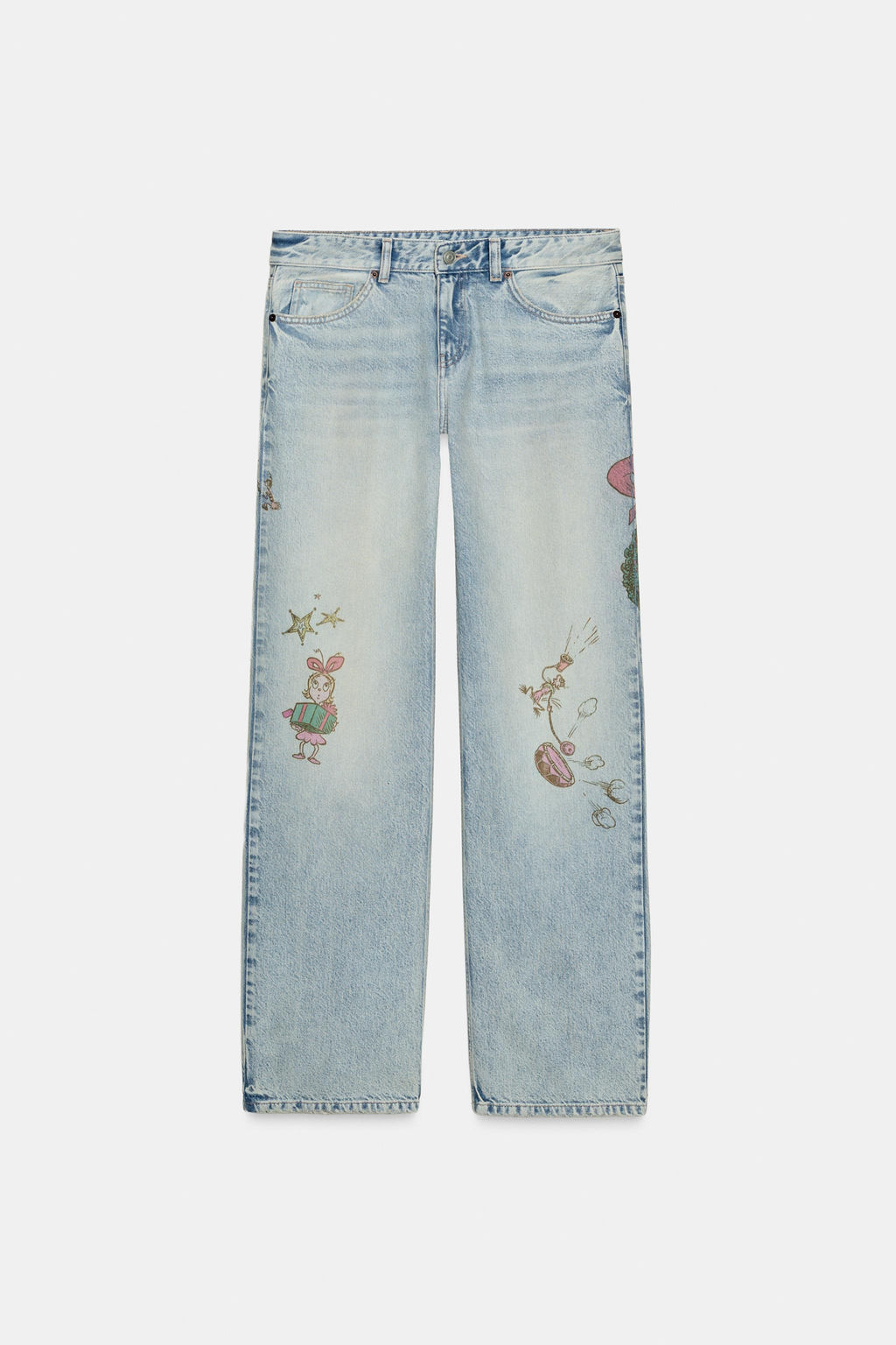 TRF GRINCH PRINT LOW-RISE JEANS - Zara фото 2