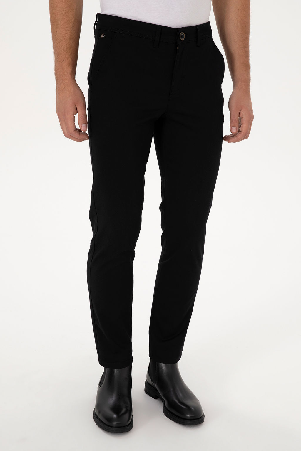 Erkek Siyah Slim Fit Kanvas / Chino Pantolon - U.s. polo assn фото 8