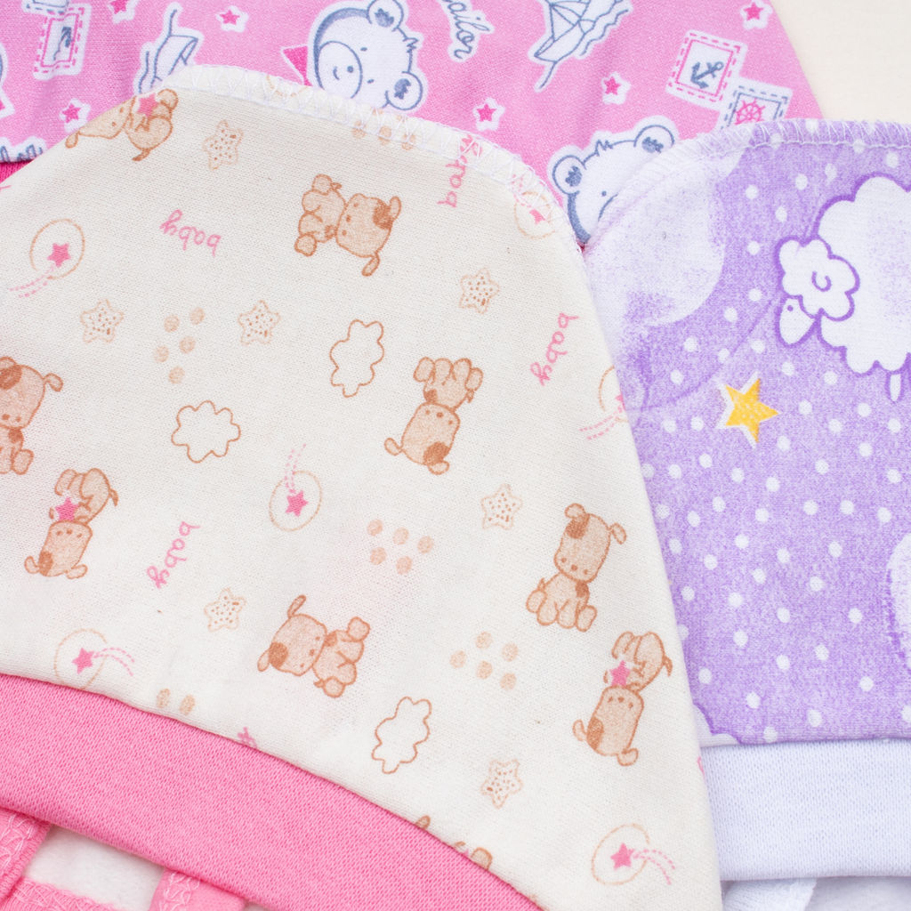 Комплект чепчиков футер 2х нитка начёс 3 шт 0059300101