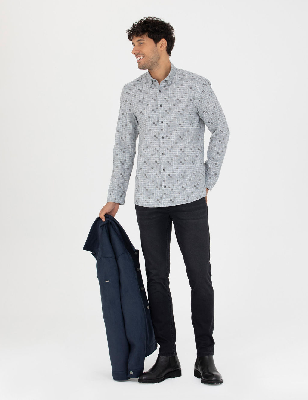 Рубашка Pierre Cardin Slim Fit синяя