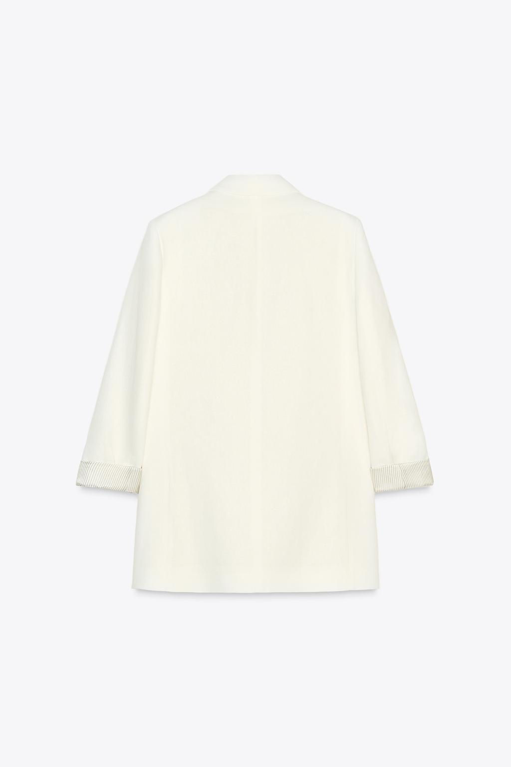 LINEN BLEND BLAZER WITH PRINTED CUFFS - Zara фото 33