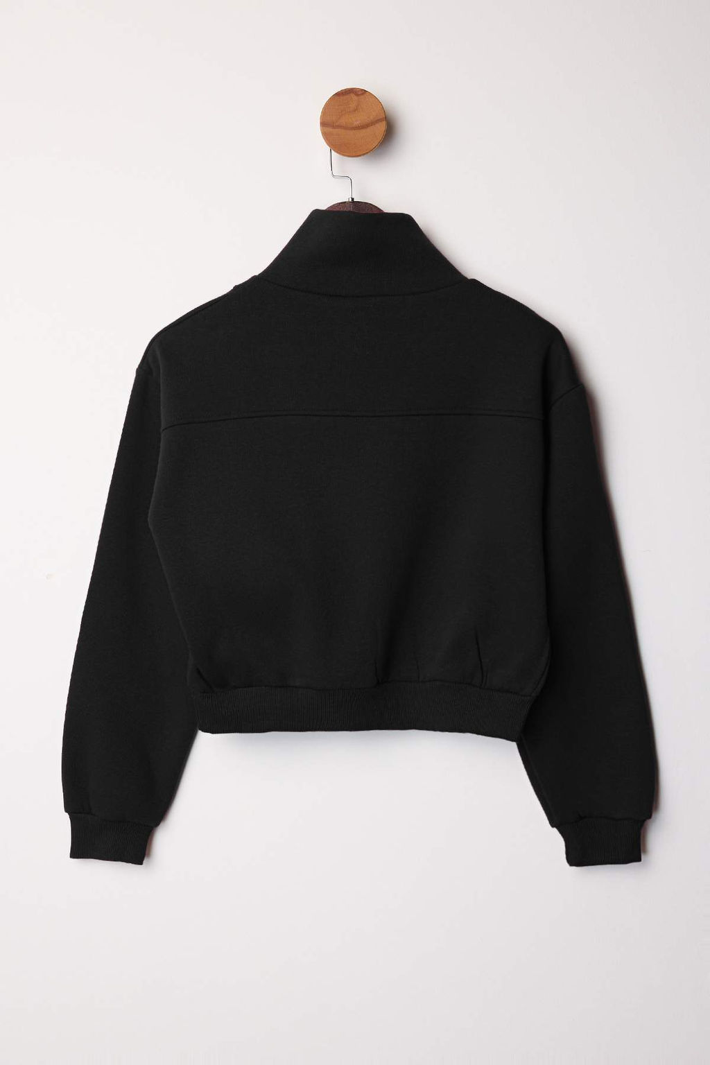 Bordo Kal?n Ici Polarl? Dik Yaka Yar?m Pat Fermuar? Crop Orme Sweatshirt TWOAW26SW00233 - Trendyolmilla фото 6
