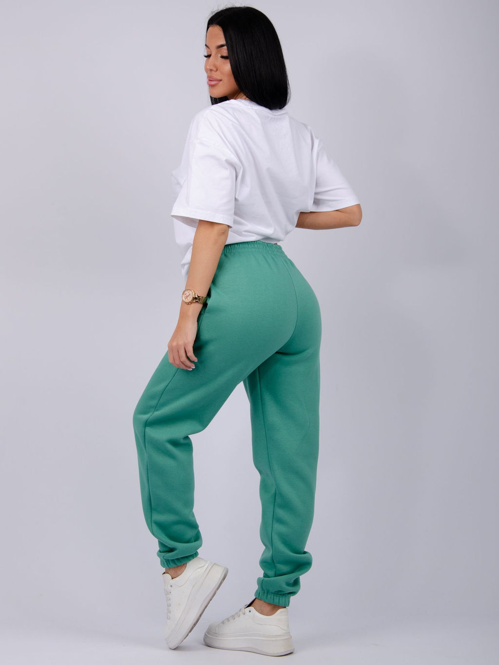 Джоггеры Мистерия 5, футер 3-х нитка начес - Малина фото 28