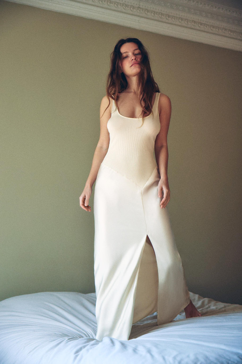 VESTIDO COMBINADO PUNTO / Crudo - Zara фото 2