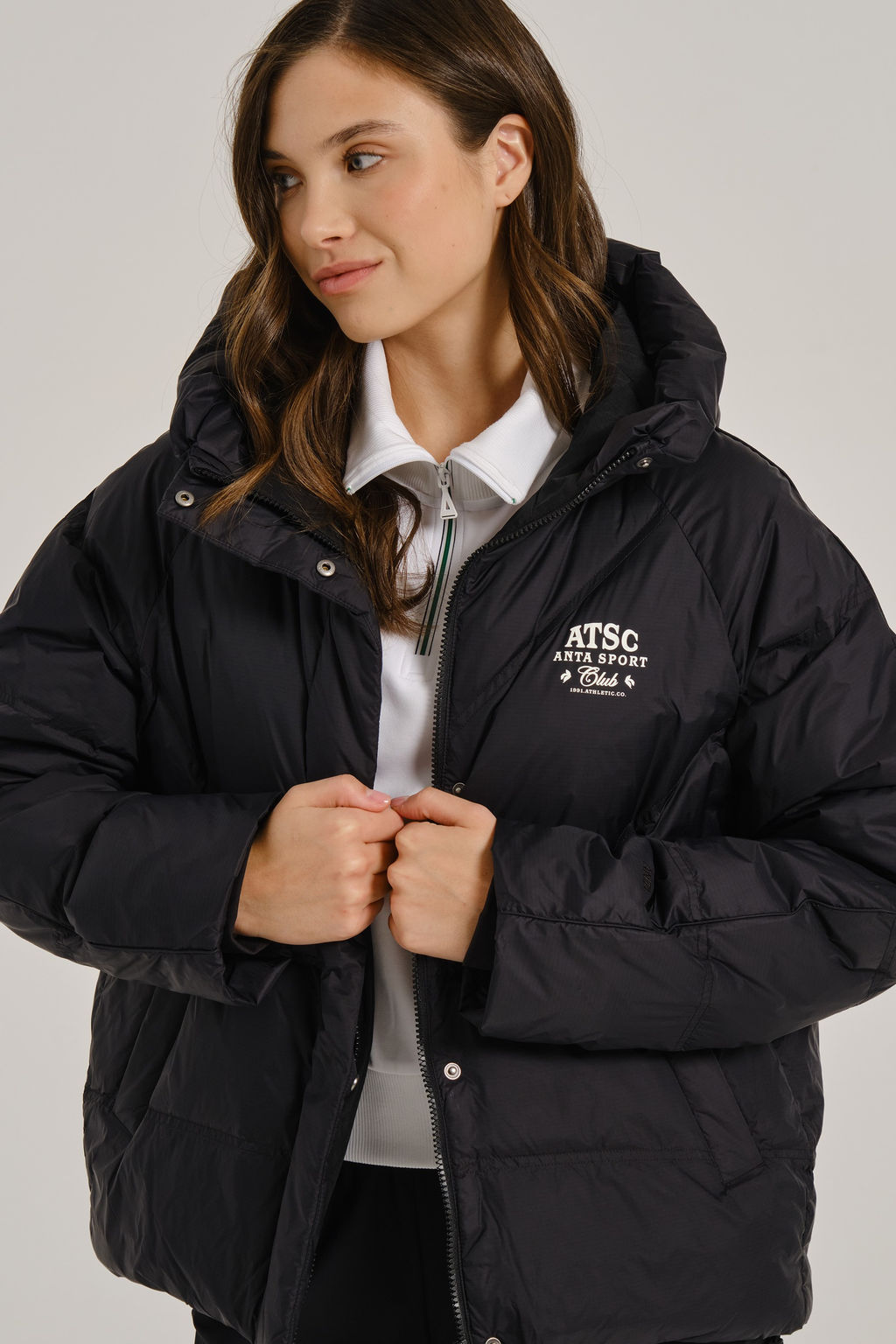 Пуховик короткий Черный ATSC Down Jacket