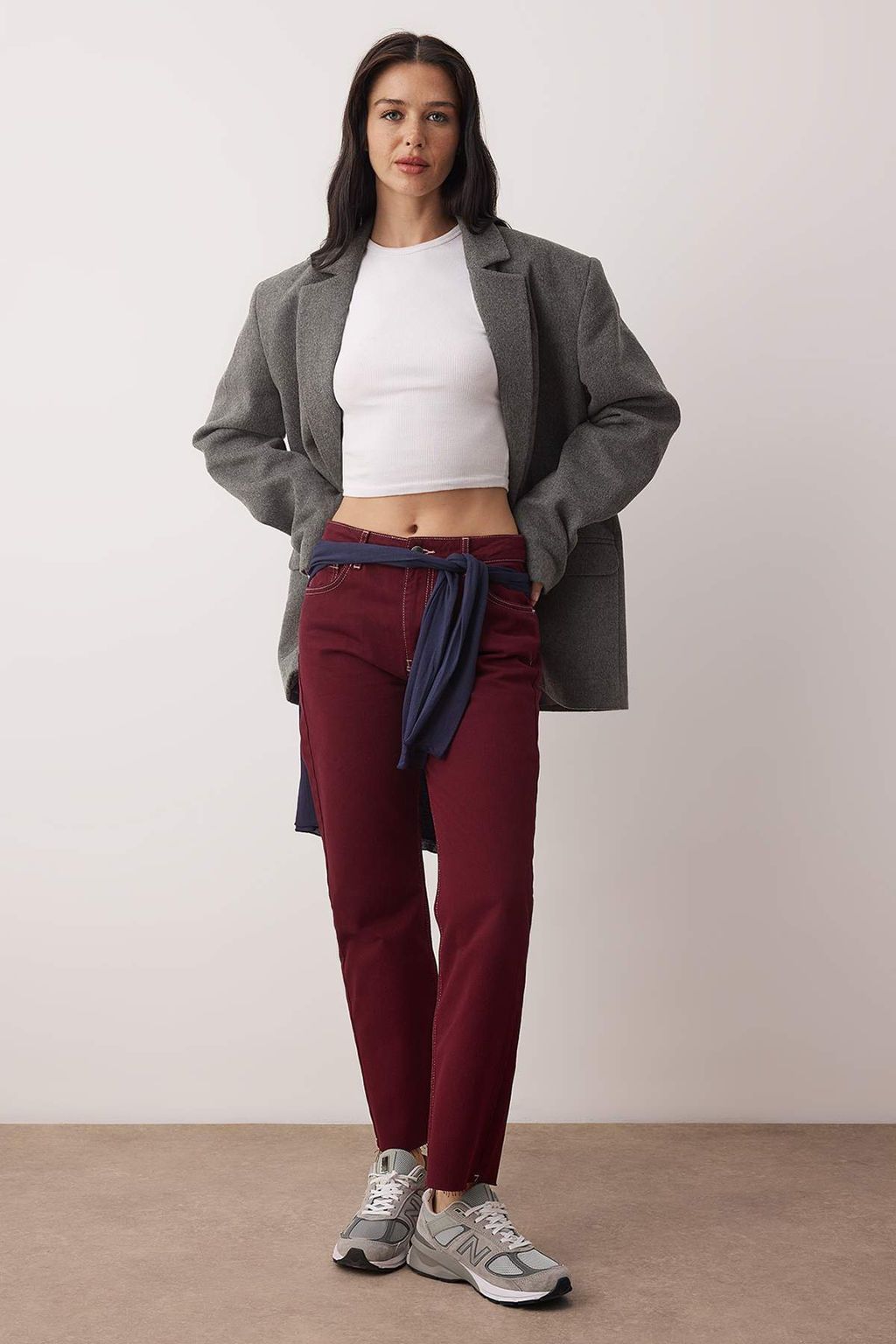 TRENDYOLMILLA Ac?k Mavi Pacas? Kesikli Yuksek Bel Straight Jeans TWOAW25JE00307  фото 11