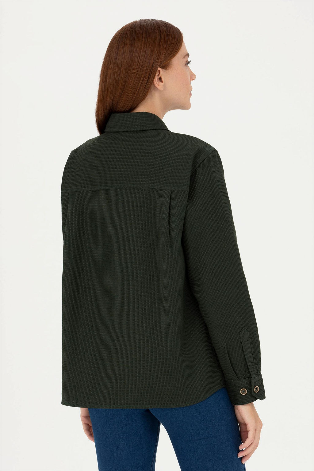 Женская рубашка цвета хаки с длинным рукавом - U.s. polo assn фото 12