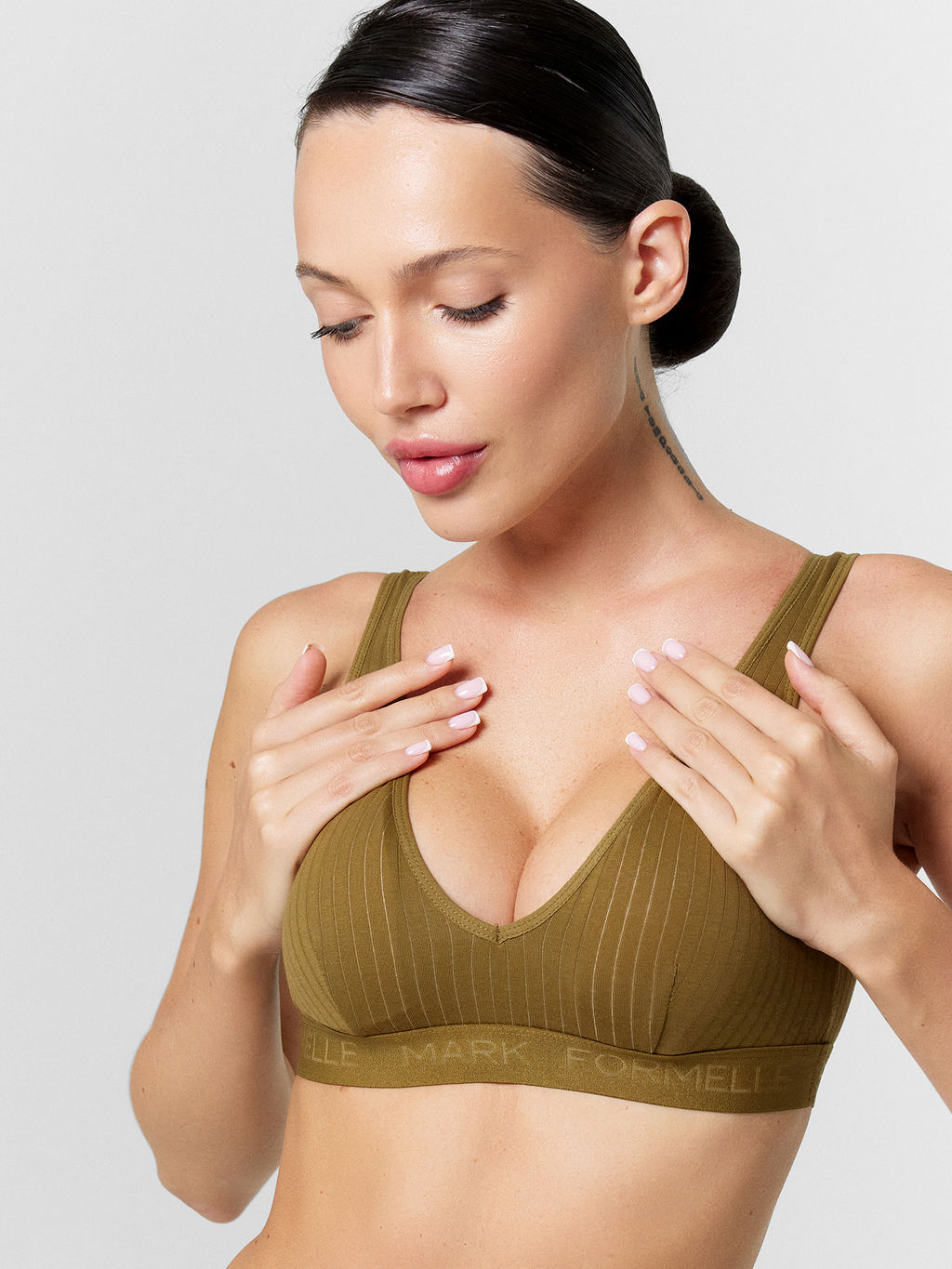 Бюстье Mark Formelle из хлопка с эластаном хаки  фото 5
