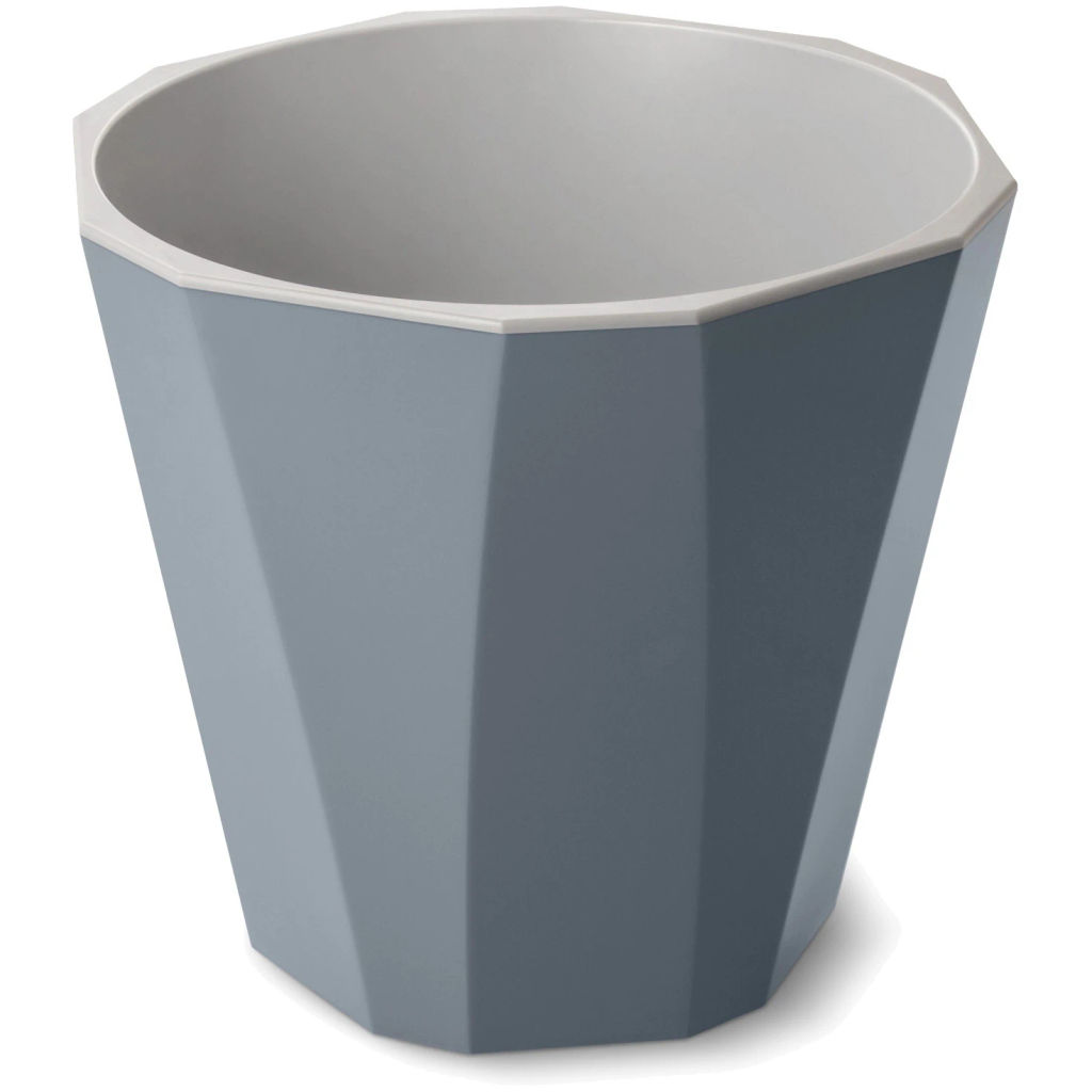 Цена за 2 шт. Кашпо для цветов пластиковое 3,6л d-21,1см "Палермо" со вставкой темно-серое С317ТСЕР