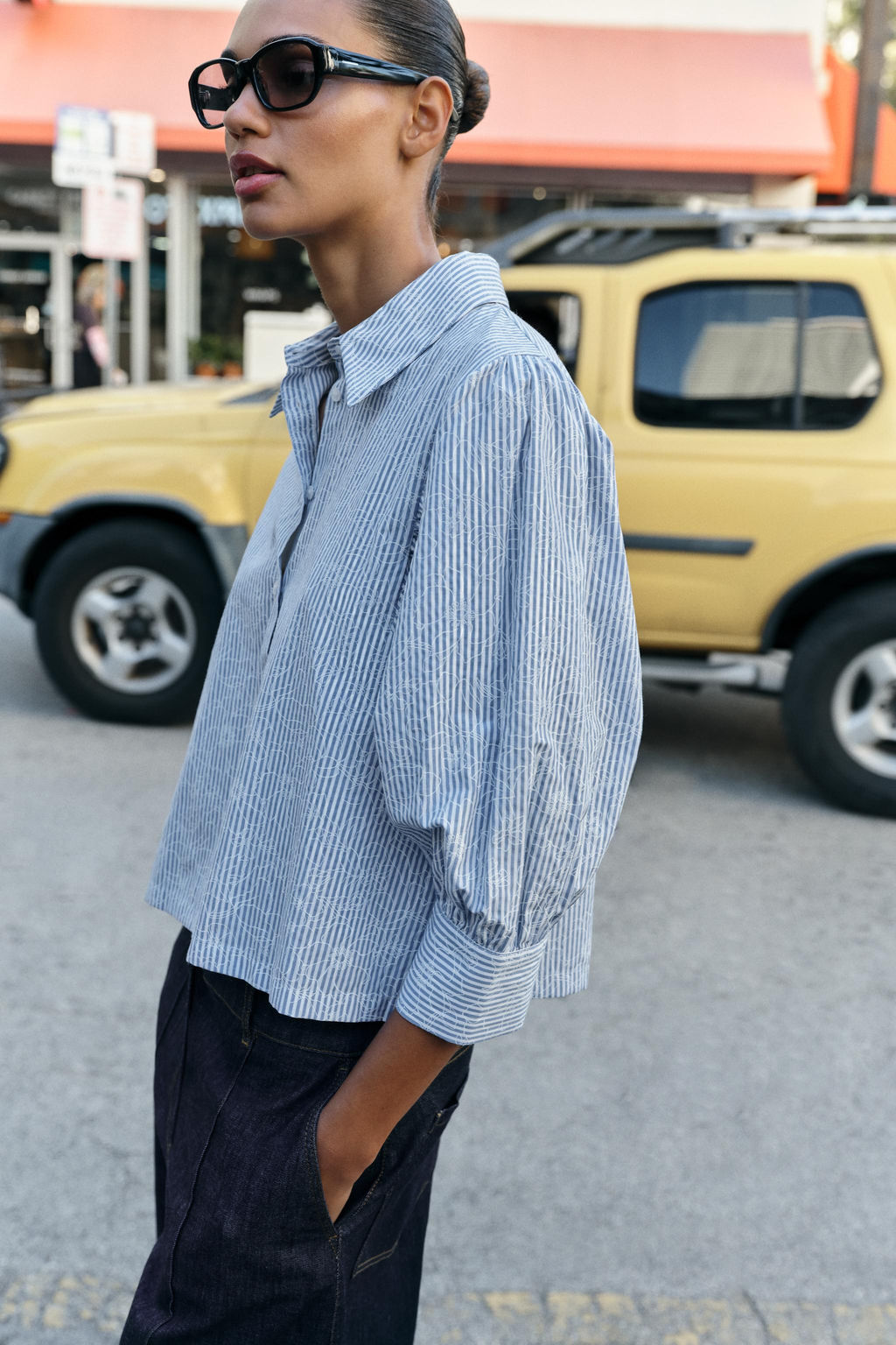STRIPED FLORAL PRINT SHIRT - Zara фото 2