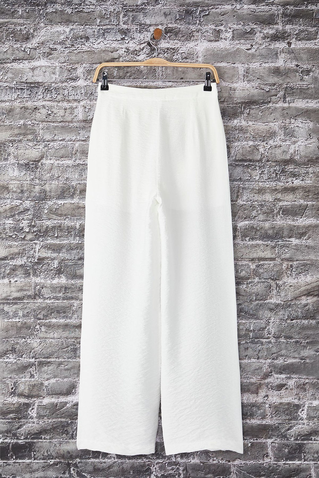 Trendyolmilla Beyaz Dokulu Wide Leg/Genis Paca Ince Kumas Astarl? Pantolon TWOSS25PL00113  фото 6