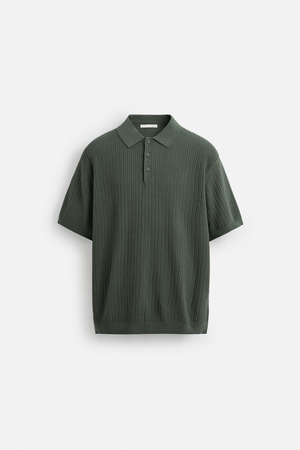 RIBBED KNIT POLO SHIRT - Zara фото 23