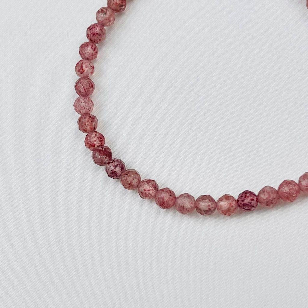 Браслет из Кварца клубничного огранка 19,5 см +