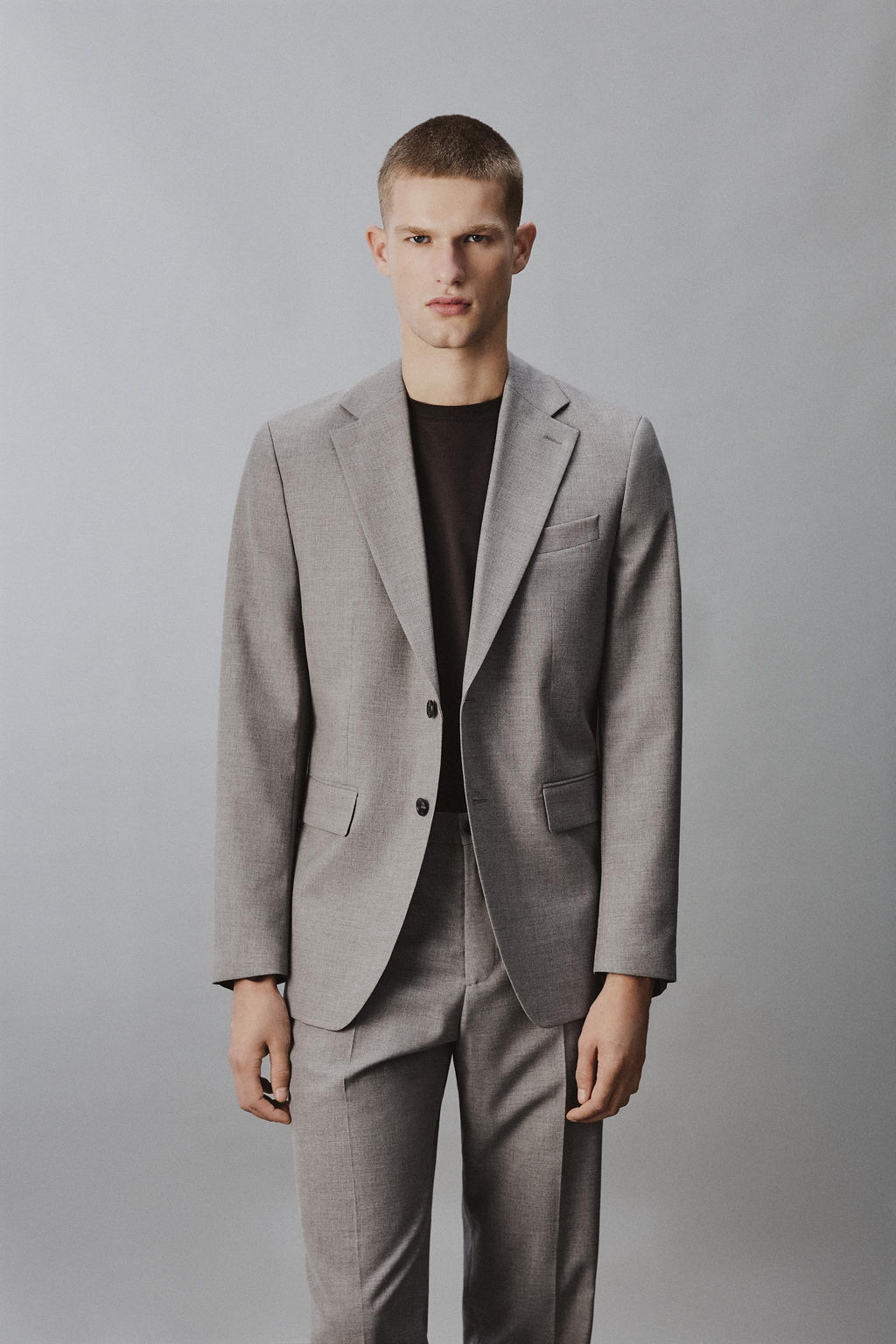 BLAZER REGULAR FIT TRAJE ESTRUCTURA / Beige - Zara фото 2