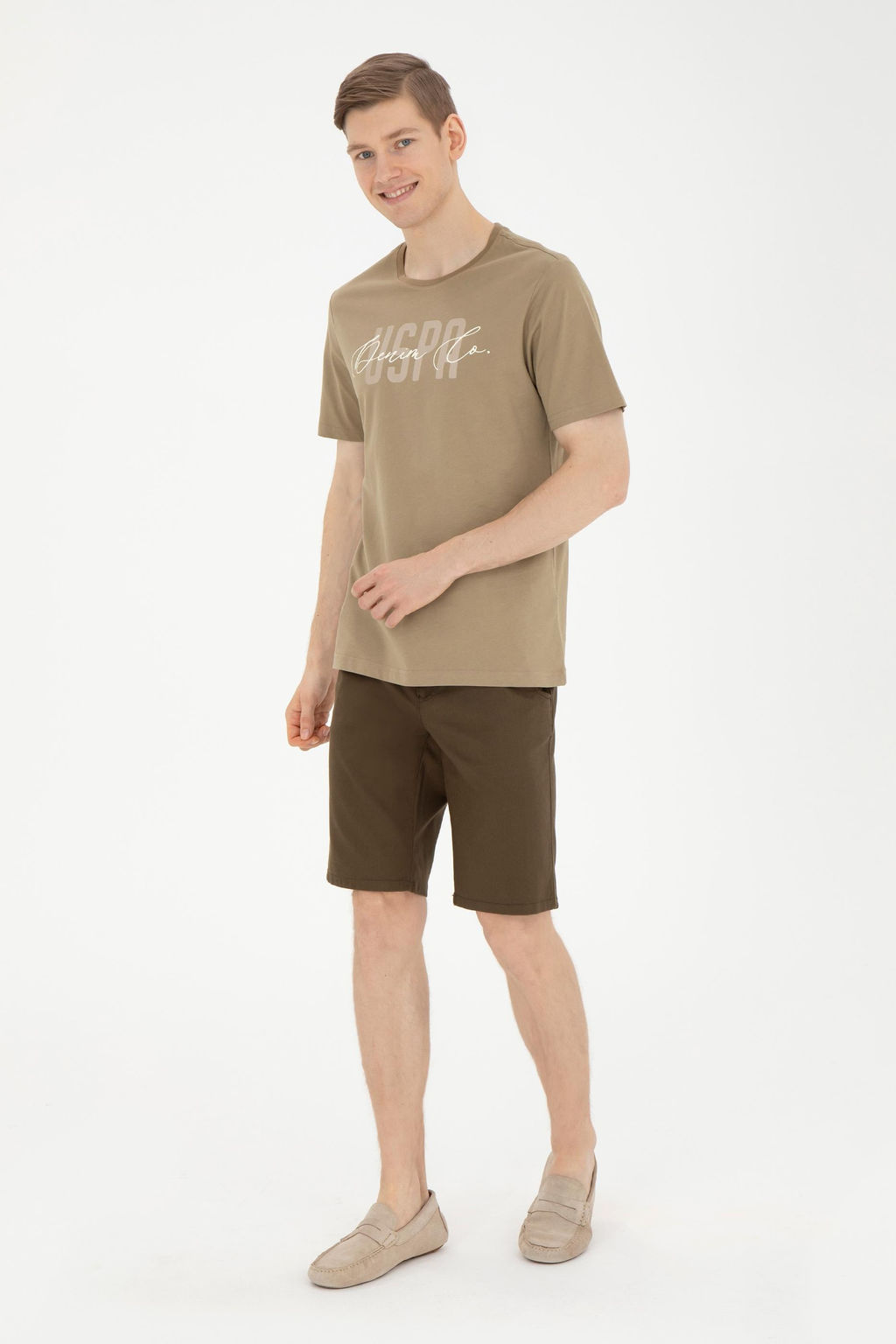 Футболка U.S. Polo Assn. мужская хаки хлопок  фото 11