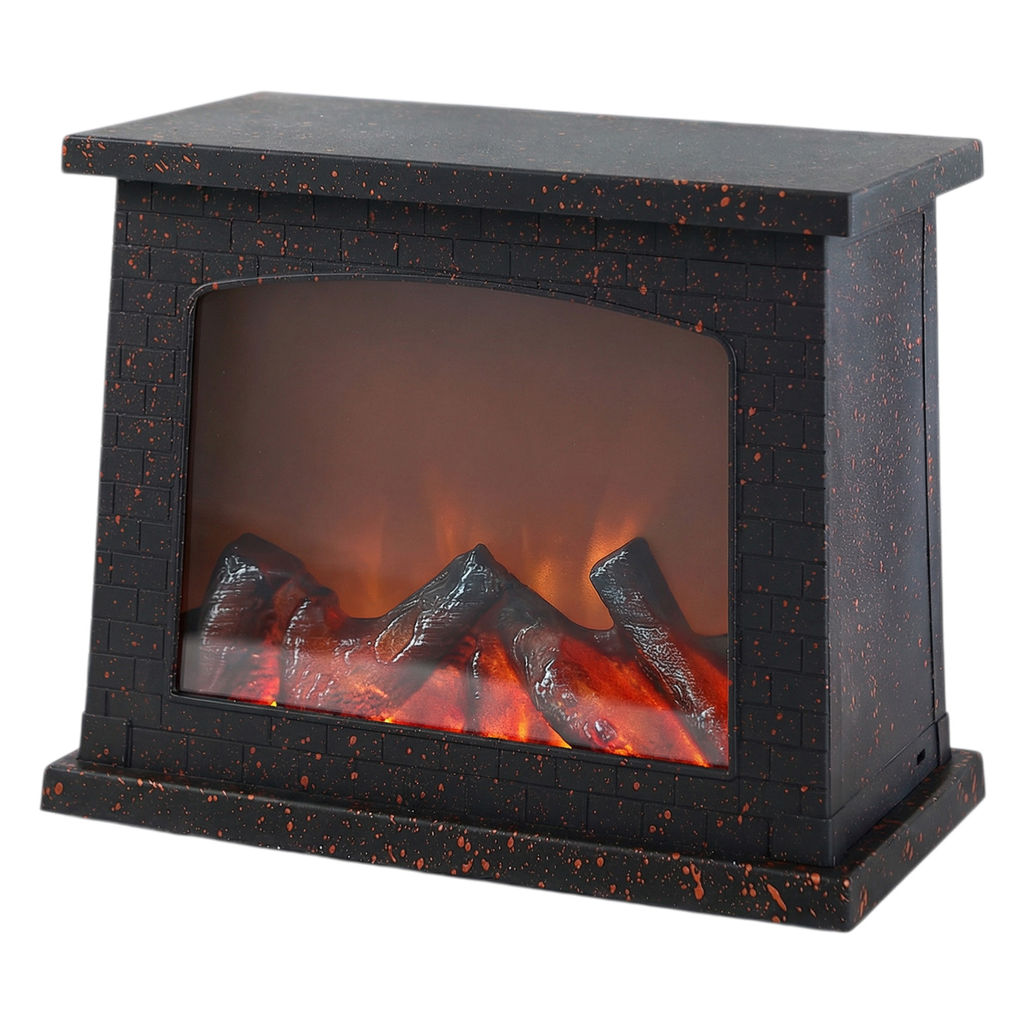 ULD-L2821-005/DNC/RED BLACK FIREPLACE Светильник светодиодный Камин с эффектом пламени, питание от батареек 3АА (не в/к) или USB (в/к), 28х21см. 5 светодиодов. Корпус черный. TM Uniel