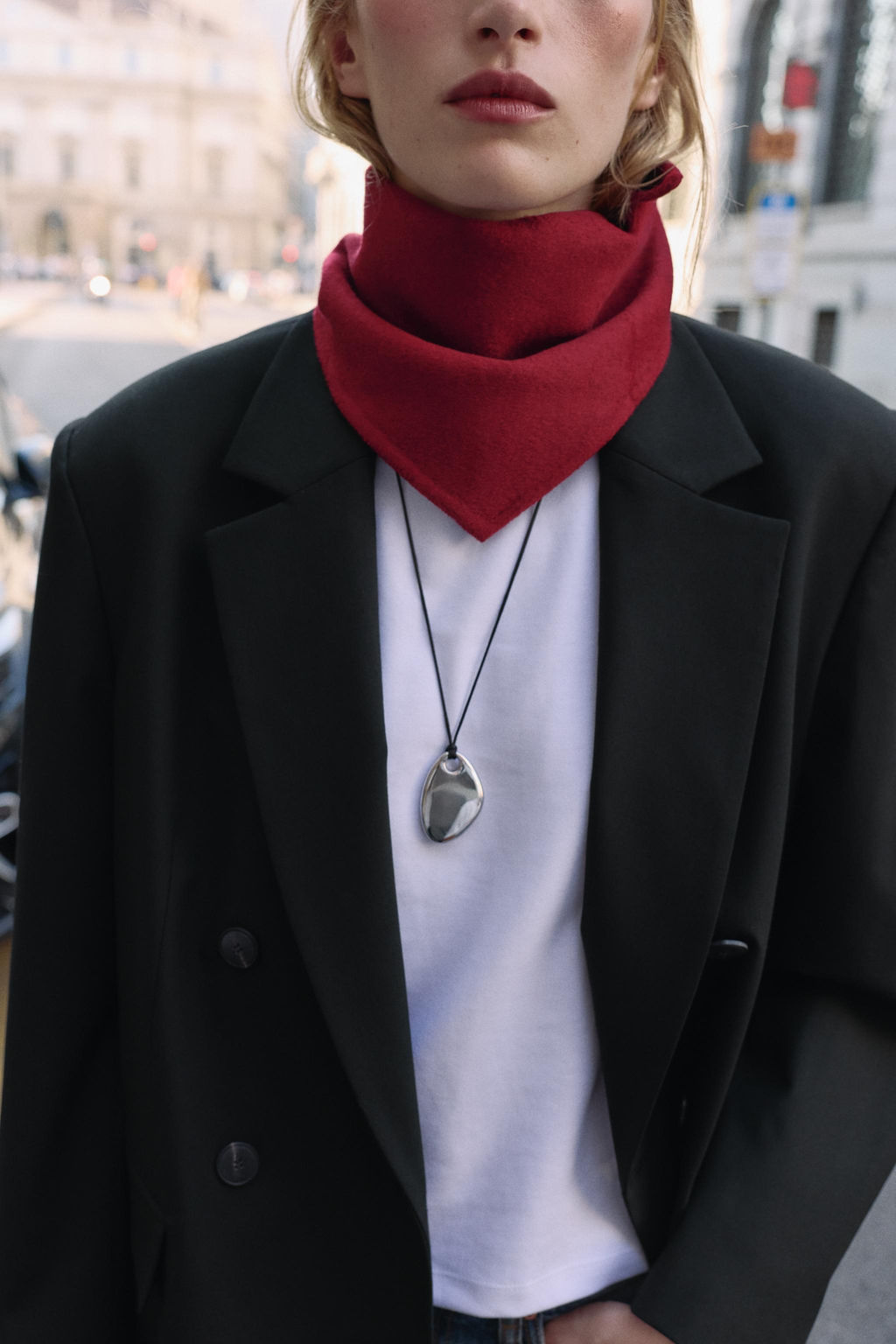 TRIANGULAR WOOL BLEND BANDANA - Zara фото 3