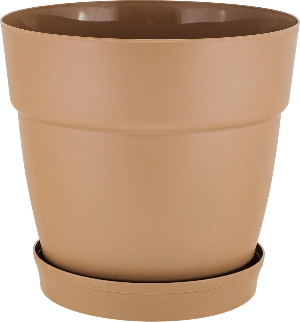 Горшок для цветов InGreen Villa de Fiori с фикс. поддоном 2л, D170мм, молочный шоколад IG660110047