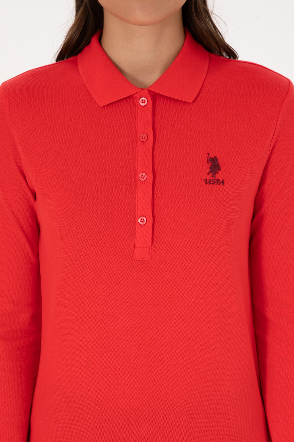 Kad_n K_rm_z_ Basic Polo Yaka Sweatsh_rt